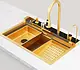 Aseel Turkish AS 3547 G Smart Digital Piano Kitchen Sink, Gold, 75 × 45 cm, 5 LED Buttons with All Accessories - Image 2