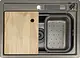 Turkish SMG 6045 BG Handmade Stainless Steel Kitchen Sink, Grey, 61 × 46 cm with Soap Dispenser, Knife Drainer, Chopping Board and Colander - Image 2