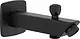 Moravia Square Concealed Bottom Outlet LG 401 B, Black 16 cm with Diverter and Plate - Image 2