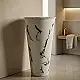 High Stone Kono Granite Bathroom Basin, Marble Black, 82 × 47 cm, with Mixer Hole and Fixing Set - Image 2
