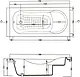 El Tib Cordoba Bathtub with Seat 150 × 70 cm, Front Panel Only with Frame, White - Image 4