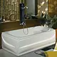 El Tib Cordoba Bathtub with Seat 150 × 70 cm, Front Panel Only with Frame, White - Image 5