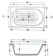 بانيو لندن 120 × 70 سم من الطيب - بانيو بجانب امامي فقط بالشاسيه أبيض - صورة 5