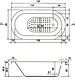 El Tib Cairo Bathtub 150 × 80 cm, with Curved Side Panel and Frame — White - Image 4