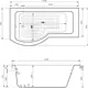 El Tib Canada Bathtub (Right/Left) 170 × 90 cm with Large Front Panel + Small Side Panel, White - Image 6