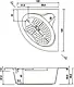 El Tib Geneve Bathtub 120 × 120 cm, Circular Side Panel with Frame, White - Image 4