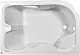 El Tib Hawaii Bathtub 180 × 120 cm Left, White - Image 3