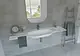 Sanipure Capsule Wall-Hung Basin 0016032, 150 × 48 cm, with 2 × 20 cm Towel Rails, Mixer Hole, without Overflow - Image 2