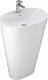 Sanipure Congo Floor-Standing Solid Surface Basin, 60 × 38 × 90 cm, White - Image 4