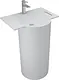 Sanipure Rondella Floor-Standing Basin 0016029, 90 × 70 × 54.5 cm without Overflow with 17 cm Towel Holder - Image 2