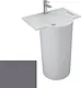 Sanipure Rondella One-Piece Freestanding Floor Basin 0016029, 90 × 70 × 54.5 cm, without Overflow, with 17 cm Towel Holder — Grey (001602905) - Image 4
