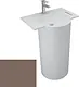 Sanipure Rondella One-Piece Freestanding Floor Basin 0016029, 90 × 70 × 54.5 cm, without Overflow, with 17 cm Towel Holder — Grey (001602905) - Image 5