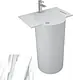 Sanipure Rondella One-Piece Freestanding Floor Basin 0016029, 90 × 70 × 54.5 cm, without Overflow, with 17 cm Towel Holder — Grey (001602905) - Image 7