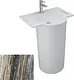 Sanipure Rondella One-Piece Freestanding Floor Basin 0016029, 90 × 70 × 54.5 cm, without Overflow, with 17 cm Towel Holder — Grey (001602905) - Image 8