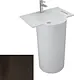 Sanipure Rondella One-Piece Freestanding Floor Basin 0016029, 90 × 70 × 54.5 cm, without Overflow, with 17 cm Towel Holder — Grey (001602905) - Image 9