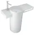 Sanipure Provo Floor Basin 0016004, 90 × 115 × 53 cm, without Overflow, Integrated Towel Holder, Grey (001600405) - Image 2