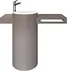 Sanipure Provo One-Piece Freestanding Floor Basin 0016004, 90 × 115 × 53 cm, without Overflow, Integrated Towel Holder, Grey (001600405) - Image 7
