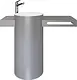 Sanipure Provo One-Piece Freestanding Floor Basin 0016004, 90 × 115 × 53 cm, without Overflow, Integrated Towel Holder, Grey (001600405) - Image 8