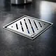 Pura Rail DL-02-20V Floor Drain Cover, Chrome, 20 × 20 cm, 304 Stainless Steel, 1 mm Thickness - Image 1