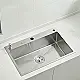 Alpha Handmade AL 7848 Stainless Steel Kitchen Sink, Flat Edge, 78 × 48 cm, 1 mm Thickness with Soap Pump & 3 inch Waste Set - Image 1