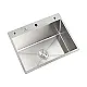 Alpha Handmade AL 7848 Stainless Steel Kitchen Sink, Flat Edge, 78 × 48 cm, 1 mm Thickness with Soap Pump & 3 inch Waste Set - Image 4