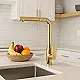BGI Frankfurt 3191G Pull-out Kitchen Mixer, Glossy Gold, L-Spout, Height 33 cm - Image 1