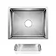 حوض مطبخ Stainless Steel مانص هاند ميد MA 5542 Chrome 55 × 42 سم بصفاية اطباق فتحة الصرف 3 بوصة