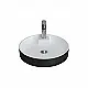 Sanipure Plato Above-Counter Basin 42 × 42 cm with Mixer Hole, Black - Image 2