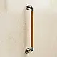 Alfa AL 213 C Stainless Steel Bathtub Handle, Chrome, 60 cm, 3.2 mm Pipe Diameter, 1.2 mm Thickness, Wood-Finish ABS Coating - Image 2