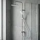Teska Joy DR 10321801B 2 × 1 Shower Column, Chrome with 22 cm Black Square Shower Head and Thermal Hose - Image 4