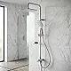 Teska Joy DR 10321801B 2 × 1 Shower Column, Chrome with 22 cm Black Square Shower Head and Thermal Hose - Image 5