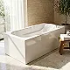 Houses New Milano Seamless Bathtub 150 × 70 cm, One-Piece with Side Panel, White - Image 1