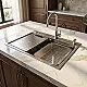 Sama S 6045 Handmade Kitchen Sink, Chrome, 60 × 45 cm, with Filter Tap, Chopping Board, Knife Drainer, Basket and 3 inch Drainage Set - Image 4