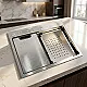 Sama S 6045 Handmade Kitchen Sink, Chrome, 60 × 45 cm, with Filter Tap, Chopping Board, Knife Drainer, Basket and 3 inch Drainage Set - Image 6
