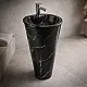High Stone Kono Granite Bathroom Basin, Marble Black, 82 × 47 cm, with Mixer Hole and Fixing Set - Image 1