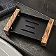 Dream DR-SW1B Soap Dish, Matte Black Stainless Steel × Wood - Image 2