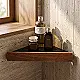 Dream DR-SW4B Corner Shelf, Matte Black Stainless Steel × Wood - Image 1