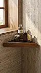 Dream DR-SW4B Corner Shelf, Matte Black Stainless Steel × Wood - Image 3
