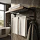 Dream DR-SW9B Five-Bar Towel Holder, Matte Black Stainless Steel × Wood - Image 3