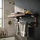 Dream DR-SW9B Five-Bar Towel Holder, Matte Black Stainless Steel × Wood - Image 1