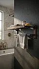 Dream DR-SW9B Five-Bar Towel Holder, Matte Black Stainless Steel × Wood - Image 4