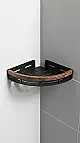Dream GN-SW17B Corner Shelf, Matte Black Stainless Steel × Wood - Image 3