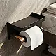 Dream DR-SW18B Toilet Paper Holder with Shelf, Matte Black Stainless Steel × Wood - Image 3