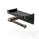 Dream DR-SW18B Toilet Paper Holder with Shelf, Matte Black Stainless Steel × Wood - Image 2