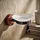 Dream GN-SW18B Soap Dish, Matte Black Stainless Steel Holder × Wood with Glass Dish - Image 1