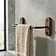 Dream GN-SW7B Rectangular Towel Holder, Matte Black Stainless Steel × Wood - Image 3