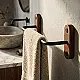 Dream GN-SW7B Rectangular Towel Holder, Matte Black Stainless Steel × Wood - Image 1