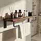 Dream GN-SW11B Shelf with Towel Rail, Matte Black Stainless Steel × Wood - Image 1