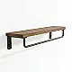 Dream GN-SW11B Shelf with Towel Rail, Matte Black Stainless Steel × Wood - Image 2