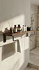 Dream GN-SW11B Shelf with Towel Rail, Matte Black Stainless Steel × Wood - Image 3
